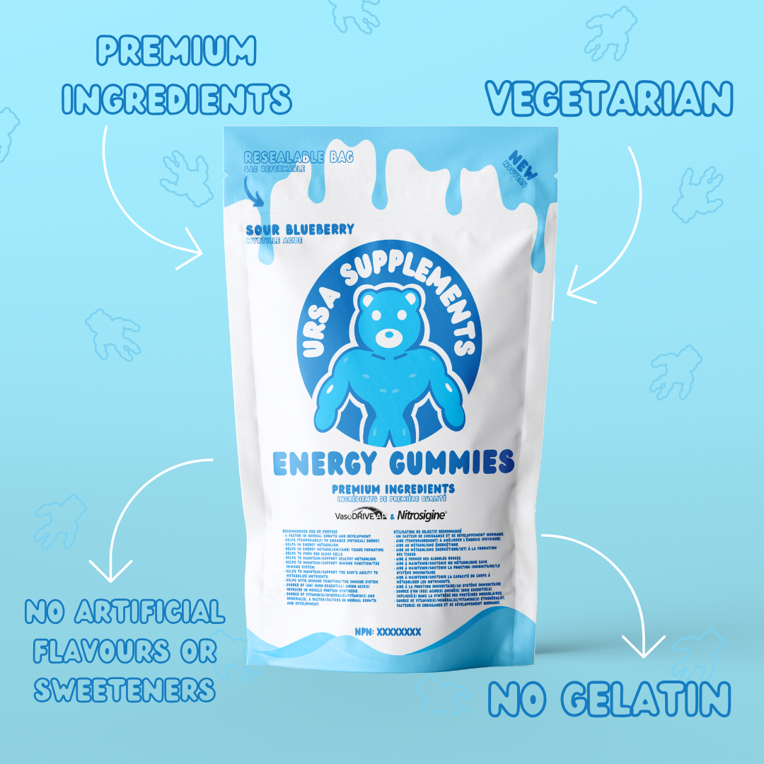 Energy Gummies - 4 Pack (600 Gummies) - Sour Blueberry