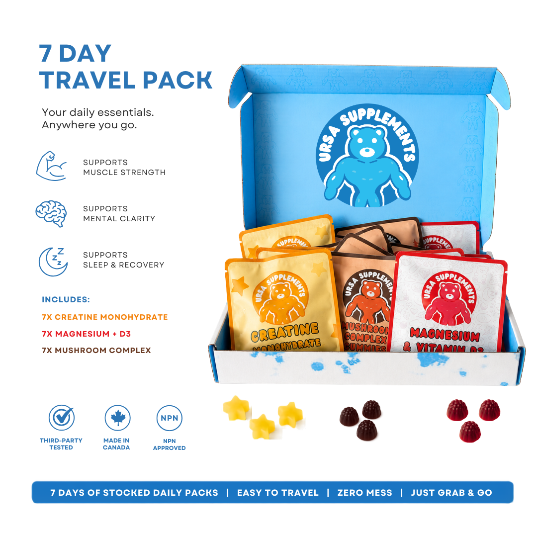 URSA Travel 7-Day Pack | Creatine, Mushroom & Magnesium Gummies