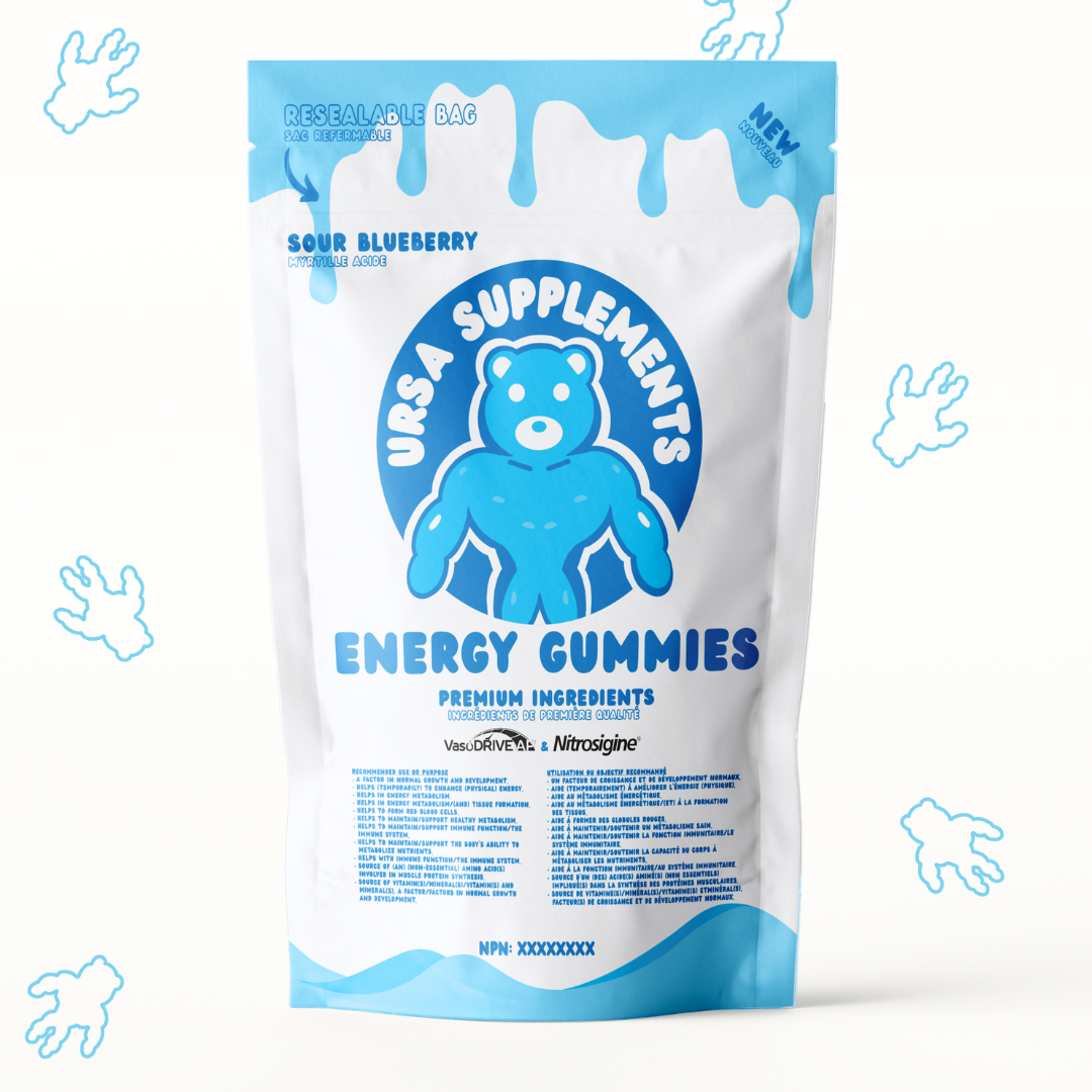 Energy Gummies - 150 Gummies Pack - Sour Blueberry