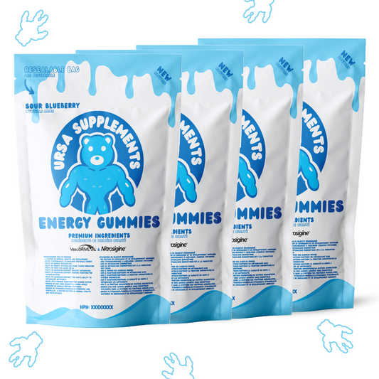 Energy Gummies - 4 Pack (600 Gummies) - Sour Blueberry